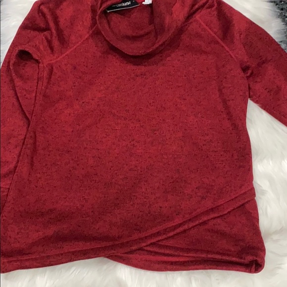 Ideology Womens Cowl Neck Pullover Top Red - Picture 3 of 5